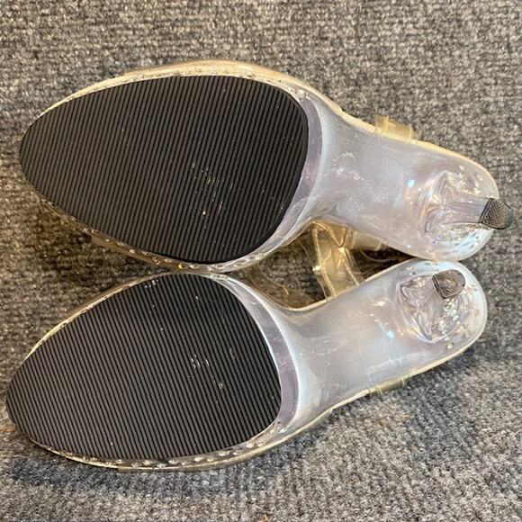 Pleaser Fabulicious Clear Womens 10 Platform Heels Body Building NPC Rhinestone - Picture 7 of 8